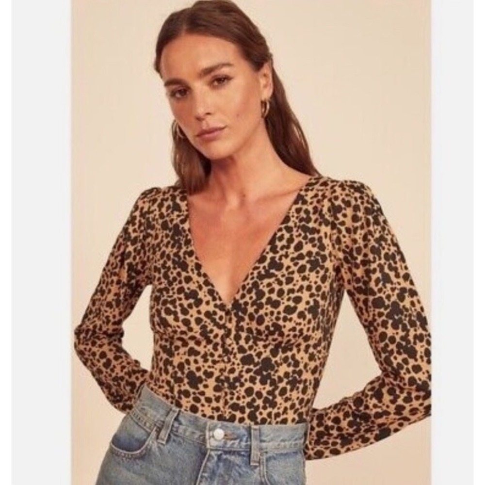 Reformation Nellie Top In Leopard
